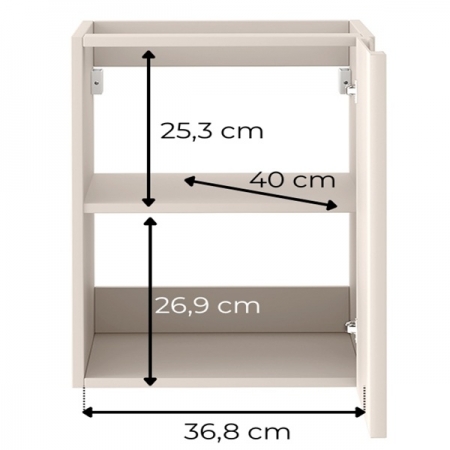 Ryflowana szafka łazienkowa 40 cm Kaszmir NORO